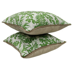 Green Botanical Print Pillow Covers (16×16, Set of 2) - Hover Image
