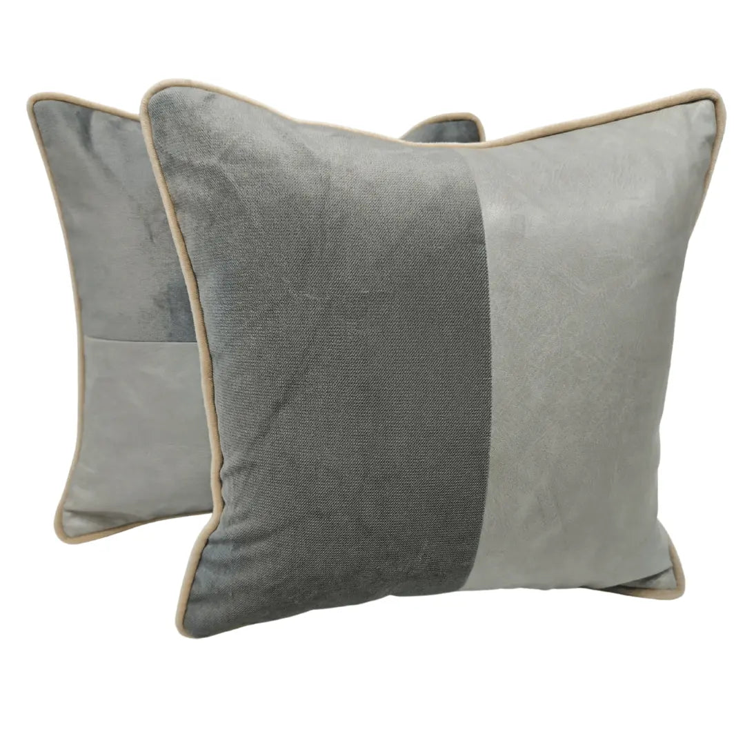 Gray Mixed-Texture Pillow Covers (16×16, Set of 2) | ZIPCushions