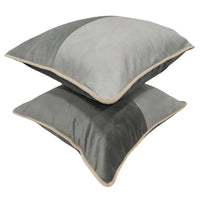 Gray Mixed-Texture Pillow Covers (16×16, Set of 2) |  ZIPCushions