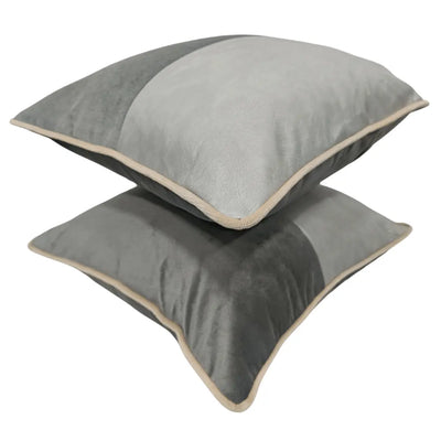 Gray Mixed-Texture Pillow Covers (16×16, Set of 2) - Alternate image