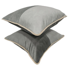 Gray Mixed-Texture Pillow Covers (16×16, Set of 2) - Hover Image