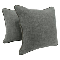 Textured Grey Weave Pillow Covers (16x16, Set of 2)