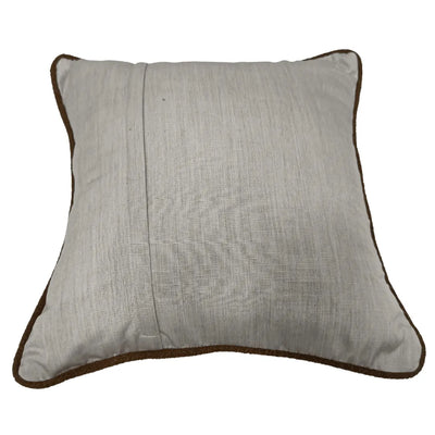 Brown and ivory patchwork pillow covers (16×16, Set of 2) - Alternate image