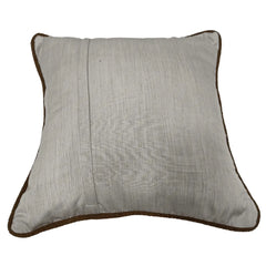 Brown and ivory patchwork pillow covers (16×16, Set of 2) - Hover Image