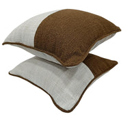 Brown and ivory patchwork pillow covers (16×16, Set of 2) | ZIPCushions