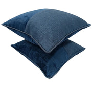 Blue velvet patchwork pillow covers (16×16, Set of 2) | ZIPCushions