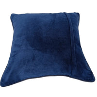 Blue velvet patchwork pillow covers (16×16, Set of 2)