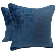 Blue velvet patchwork pillow covers (16×16, Set of 2) | ZIPCushions