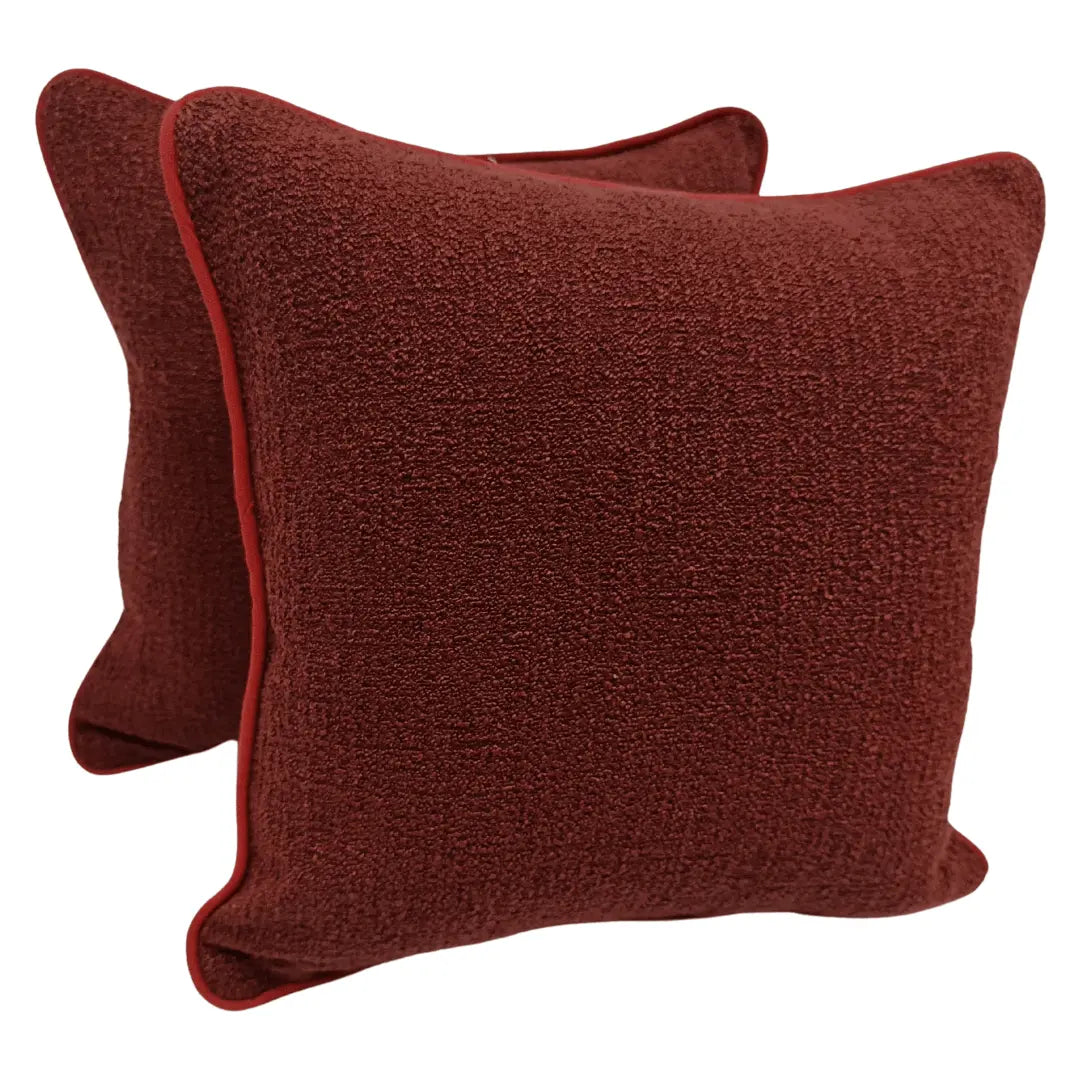 Red boucle pillow covers (16×16, Set of 2) |  ZIPCushions