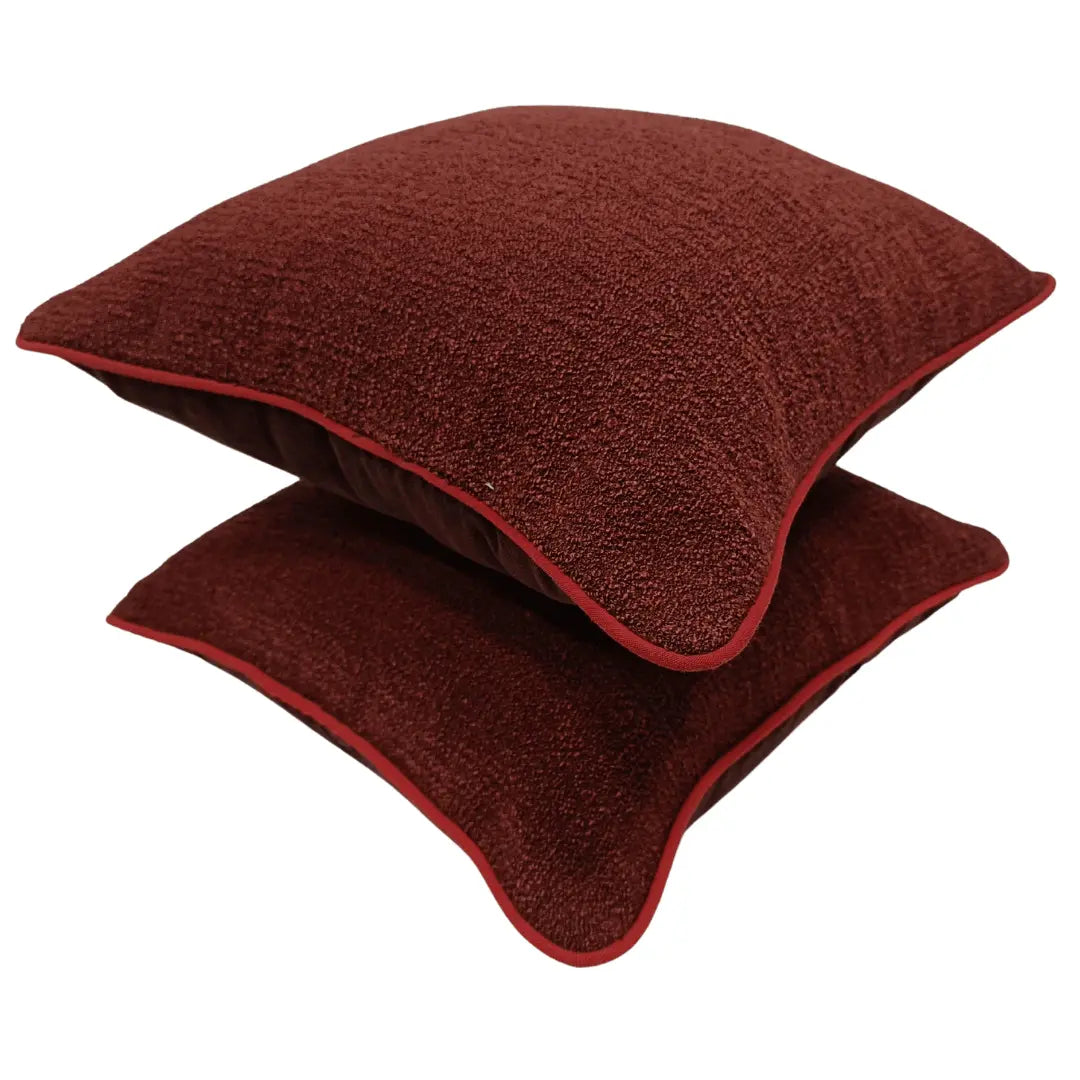 Red boucle pillow covers (16×16, Set of 2) |  ZIPCushions