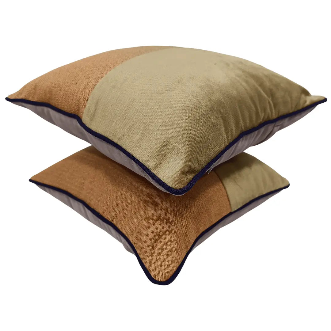 Golden beige and rust pillow covers (16×16, Set of 2 |  ZIPCushions