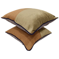 Golden beige and rust pillow covers (16×16, Set of 2 - Hover Image