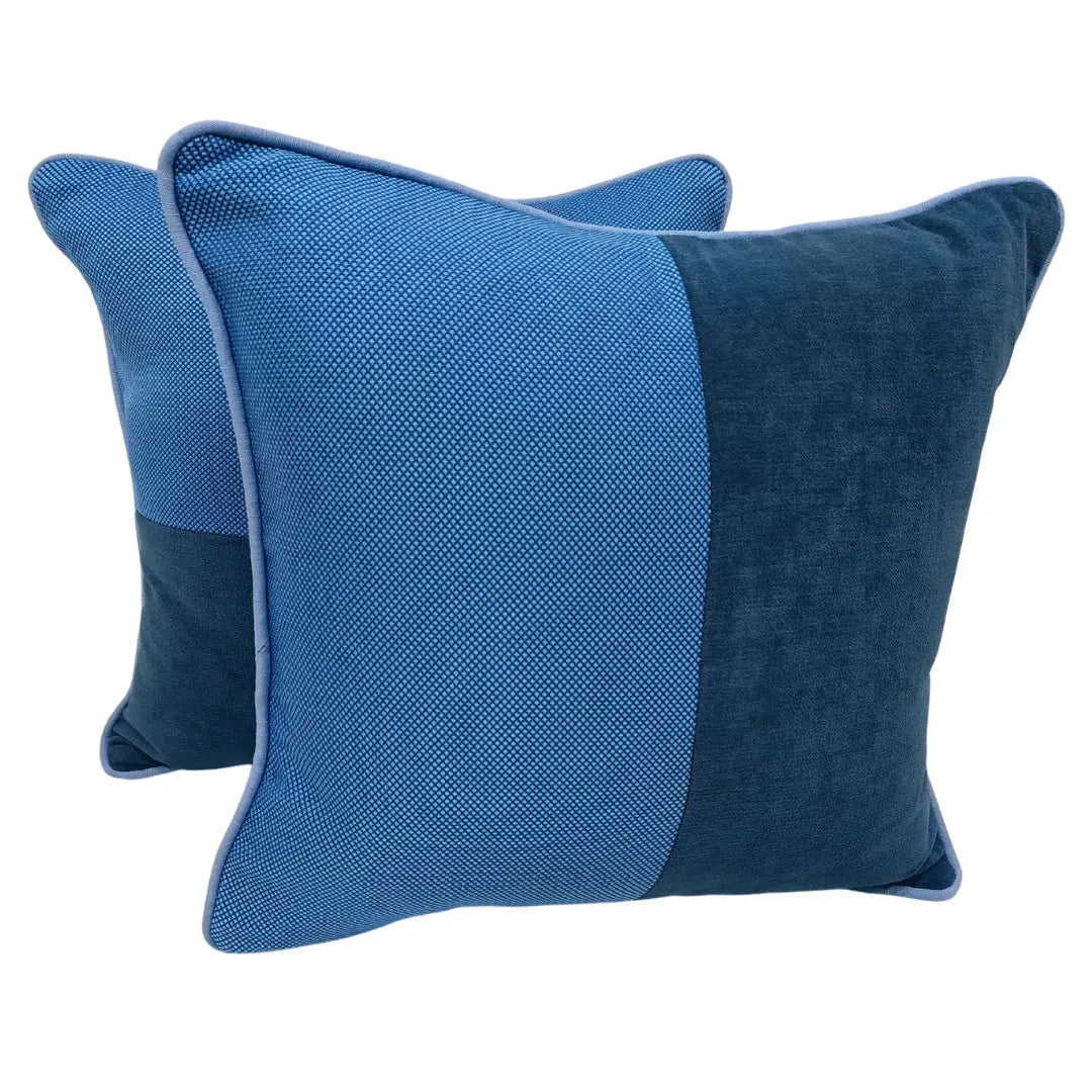 Sky blue and deep navy pillow covers (16×16, Set of 2) | ZIPCushions