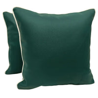 Green leather-like pillow covers (16×16, Set of 2)