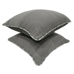 Textured gray pillow covers (16×16, Set of 2) - Hover Image