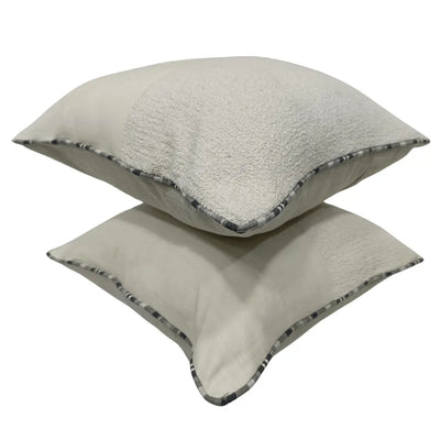 Ivory textured pillow covers (16×16, Set of 2) - Alternate image
