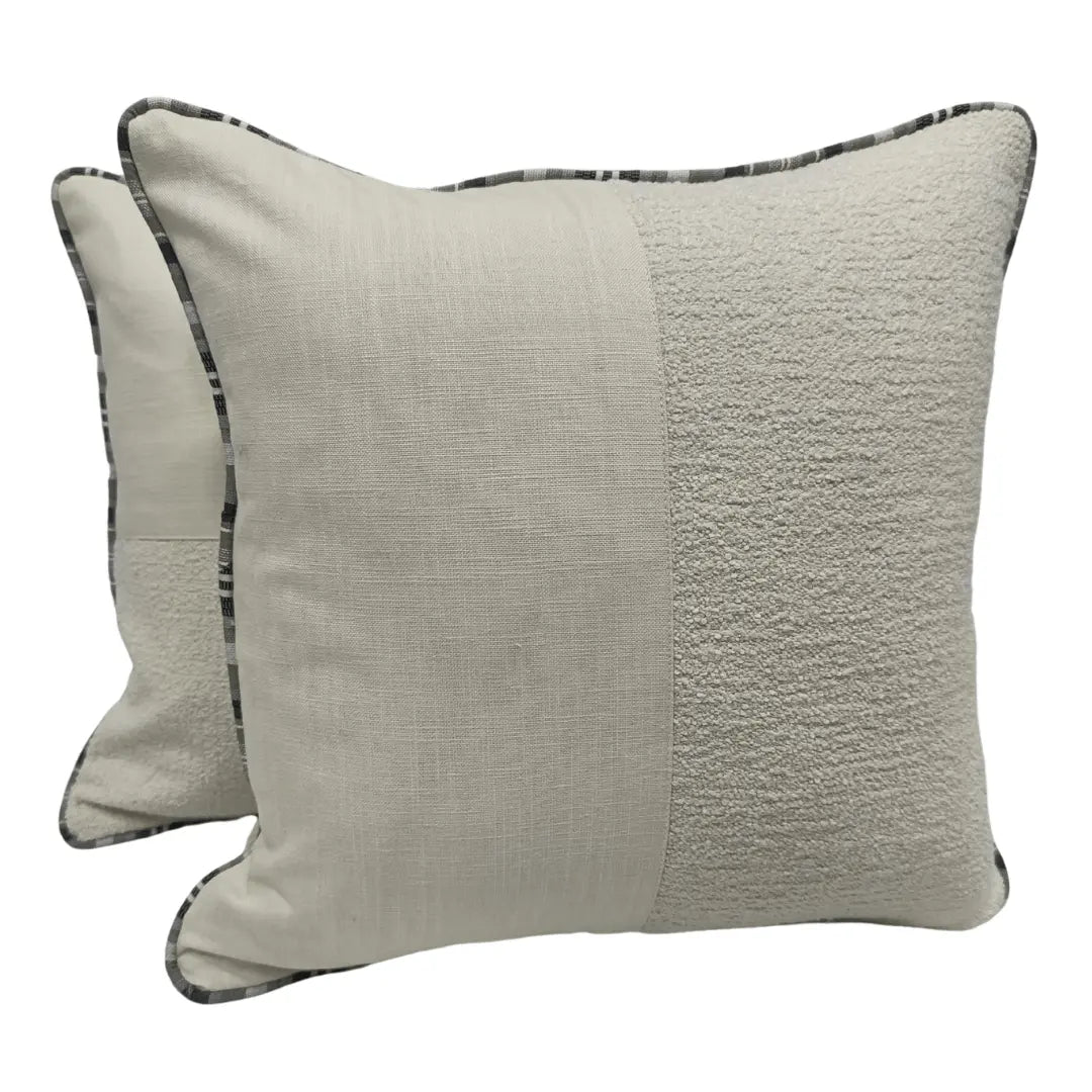 Ivory textured pillow covers (16×16, Set of 2) | ZIPCushions
