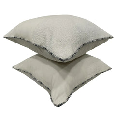 Ivory textured pillow covers (16×16, Set of 2) - Hover Image