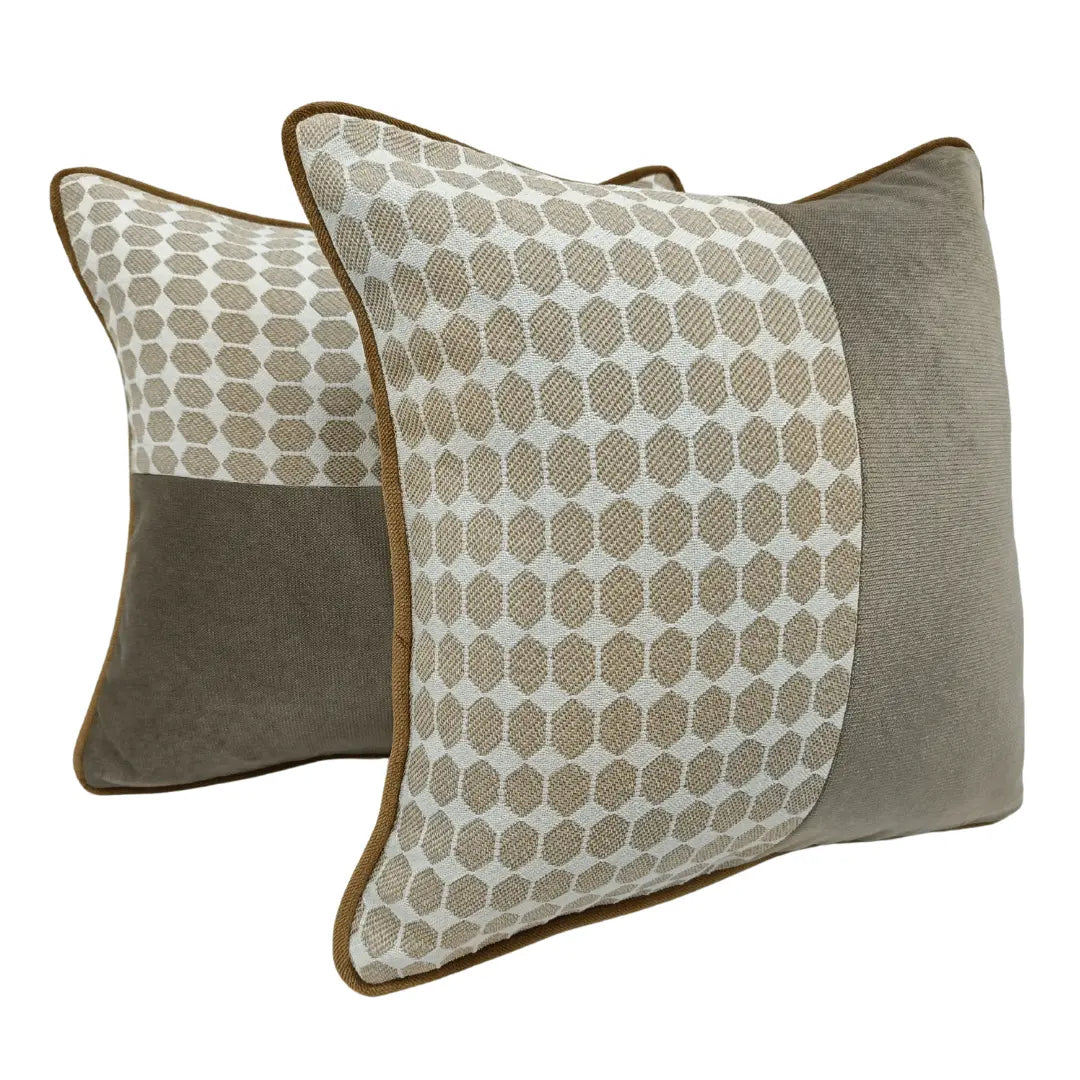 Hexa Soft Split Pillow Covers with Piping (16x16, Set of 2) | ZIPCushions