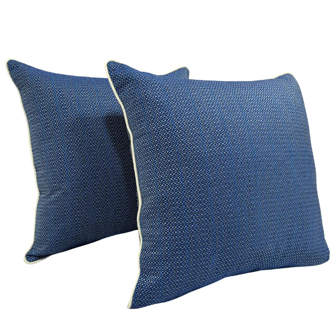 Blue & Gray Textured Pillow Covers (22x22, Set of 2) | ZIPCushions