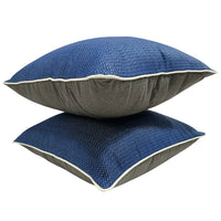 Blue & Gray Textured Pillow Covers (22x22, Set of 2)