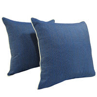 Blue & Gray Textured Pillow Covers (22x22, Set of 2)