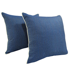 Blue & Gray Textured Pillow Covers (22x22, Set of 2)