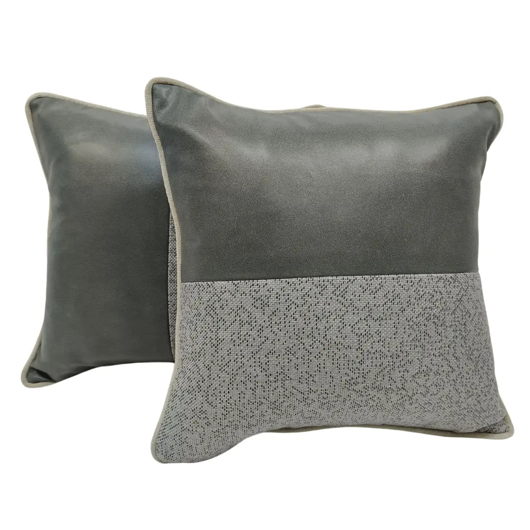 Chic Grey Two-Tone Pillow Cover (16x16, Set of 2) | ZIPCushions