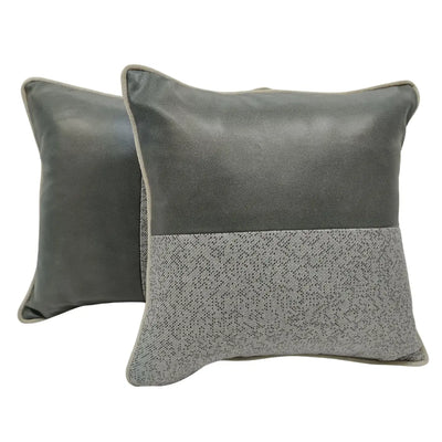 Chic Grey Two-Tone Pillow Cover (16x16, Set of 2)
