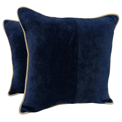 Navy velvet pillow covers (16×16, Set of 2)