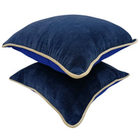 Navy velvet pillow covers (16×16, Set of 2)