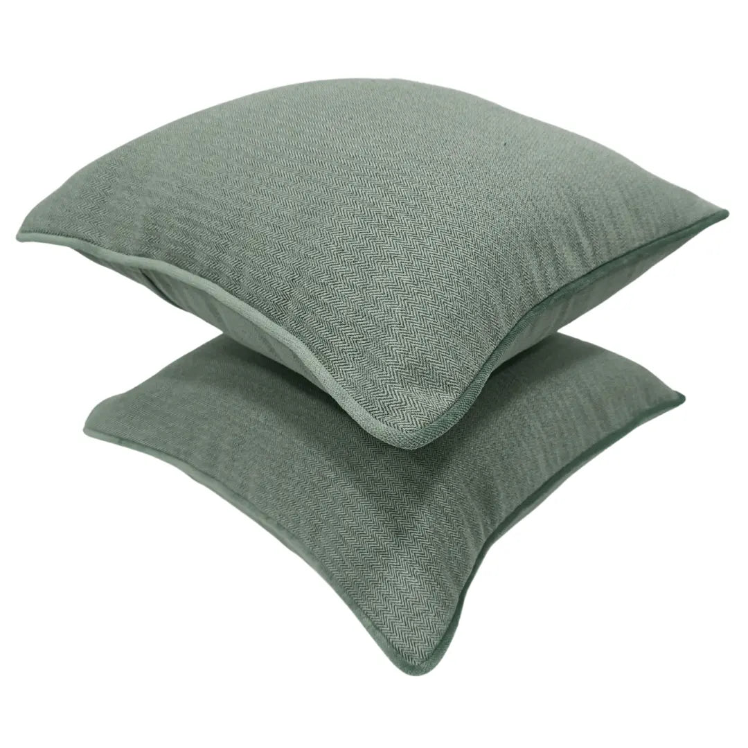 Sage green herringbone pillow covers (16×16, Set of 2) |  ZIPCushions