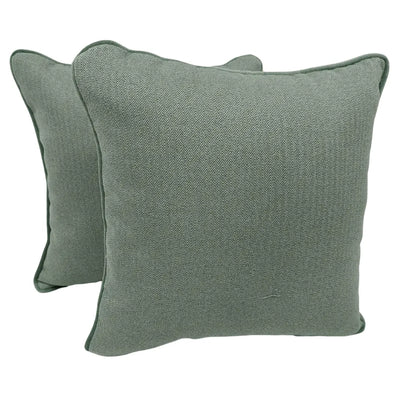 Sage green herringbone pillow covers (16×16, Set of 2)