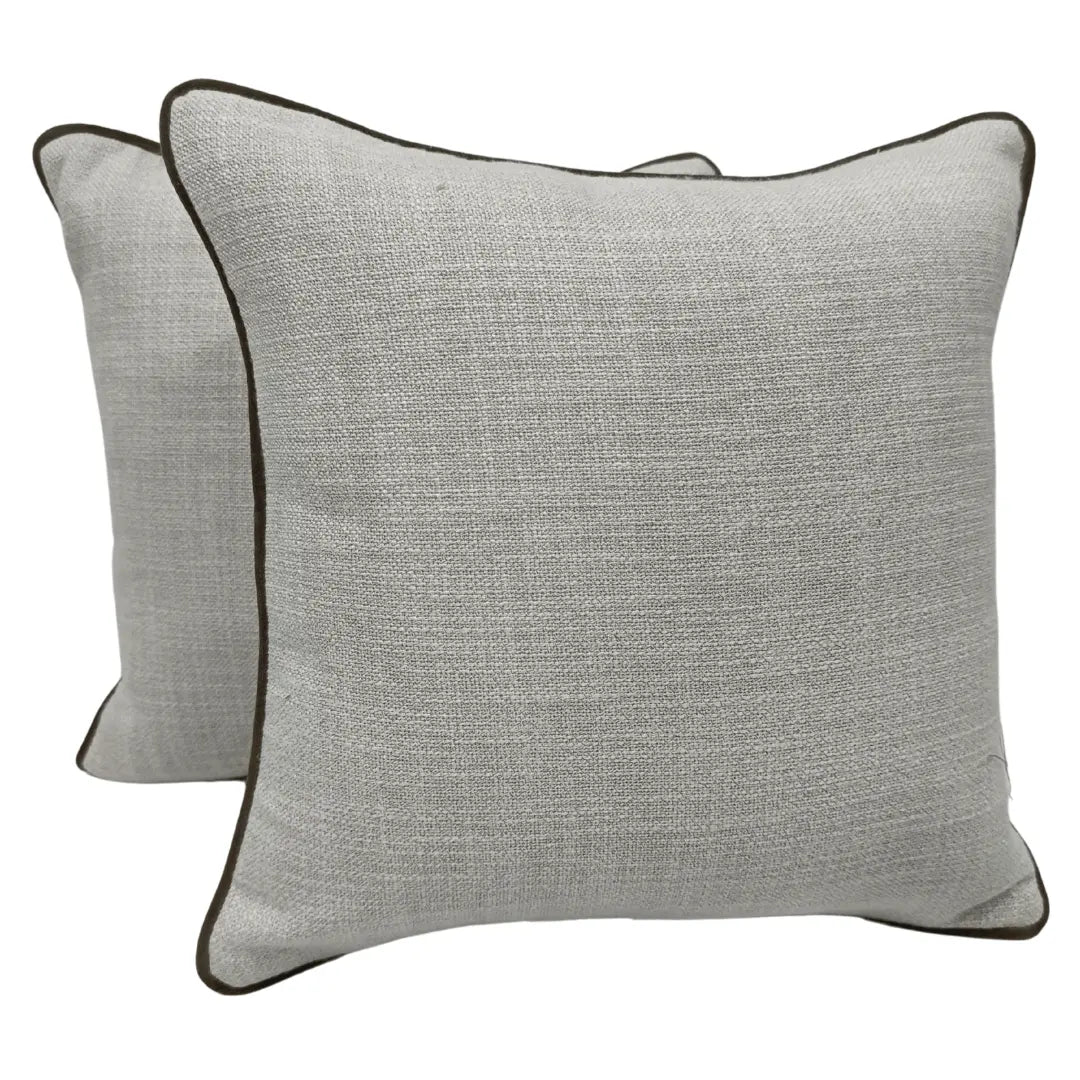 Light gray textured pillow covers (16×16, Set of 2) | ZIPCushions