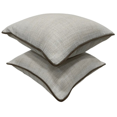 Light gray textured pillow covers (16×16, Set of 2) - Alternate image