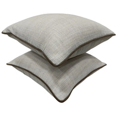 Light gray textured pillow covers (16×16, Set of 2) - Hover Image
