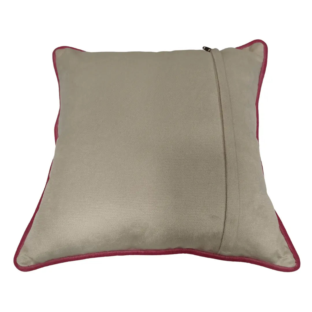 Beige & Red Geometric Pillow Covers ( Set of 2, 16×16) |  ZIPCushions