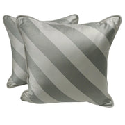 Gray Striped Satin Pillow Covers (Set of 2, 16×16) | ZIPCushions