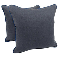 Dark Blue Herringbone Pillow Covers  (Set of 2, 16×16) |  ZIPCushions