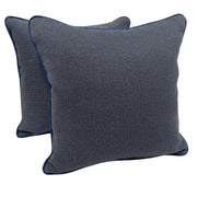 Dark Blue Herringbone Pillow Covers (Set of 2, 16×16) | ZIPCushions