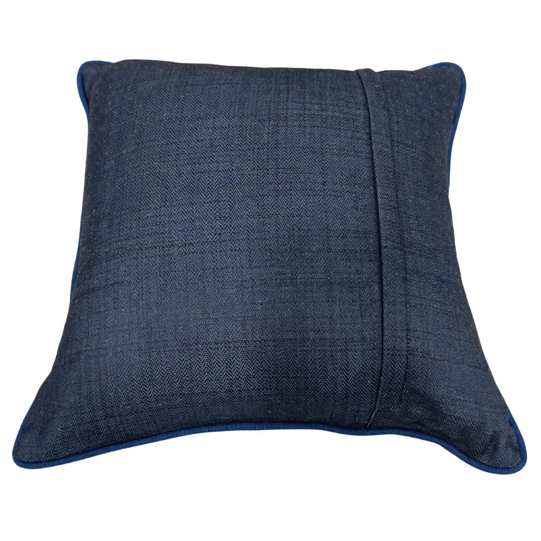 Dark Blue Herringbone Pillow Covers  (Set of 2, 16×16) |  ZIPCushions