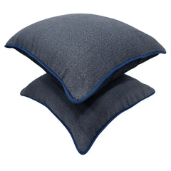 Dark Blue Herringbone Pillow Covers  (Set of 2, 16×16) - Hover Image