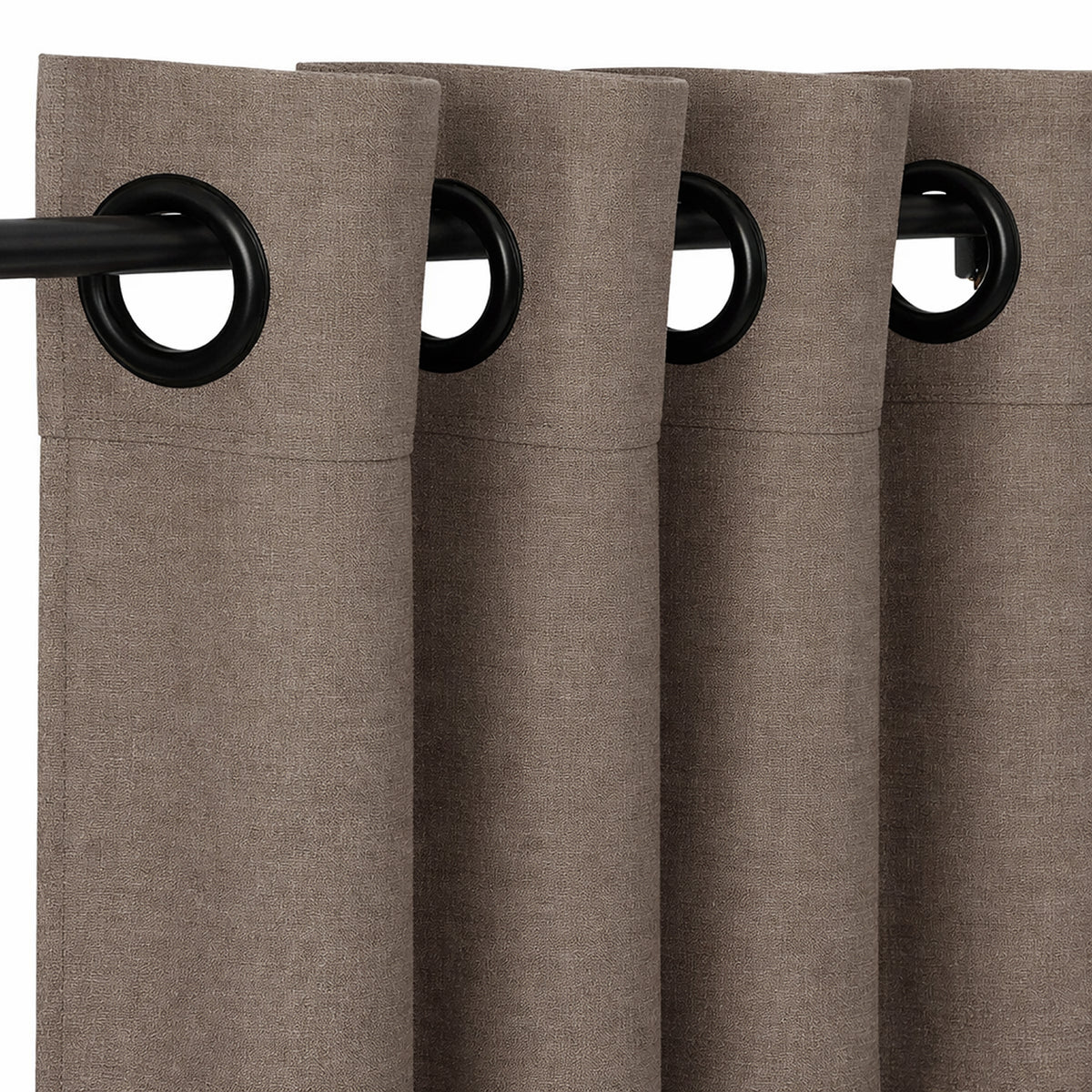 Sunbrella Canvas Taupe Chine Curtain - Image 2 | ZIPCushions - view 4