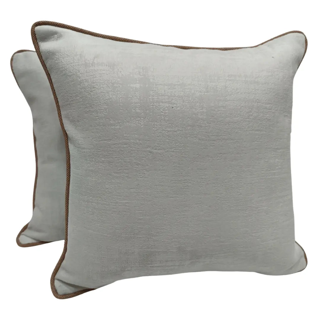 Elegant Light Gray Velvet Pillow Covers (16×16, Set of 2) | ZIPCushions