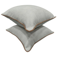 Elegant Light Gray Velvet Pillow Covers (16×16, Set of 2) |  ZIPCushions