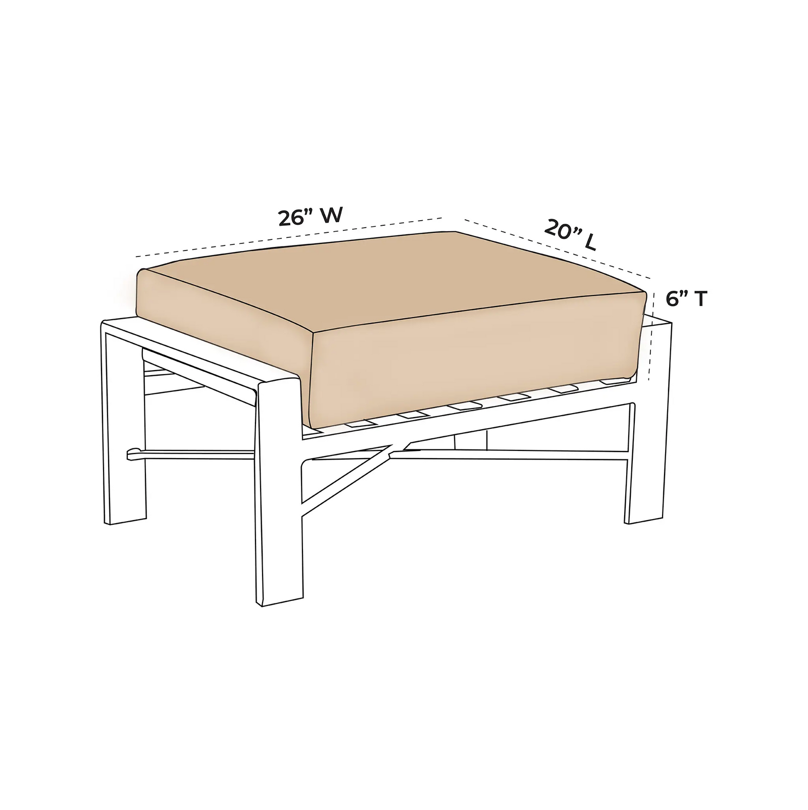 OW Lee Gios Replacement Cushion For Ottoman |  ZIPCushions