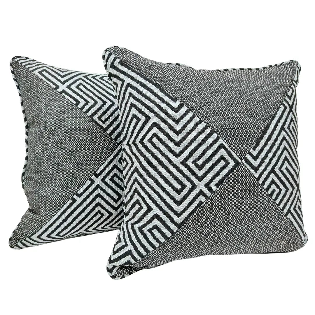 Geometric Luxe Indoor/Outdoor Throw Pillow Covers (20"x20", Set of 2) | ZIPCushions