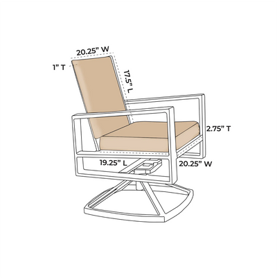 OW Lee Gios Replacement Cushion For Swivel Rocker Dining Chair