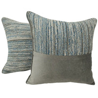 Textured Blue and Gray Pillow Covers (18x18, Set of 2)