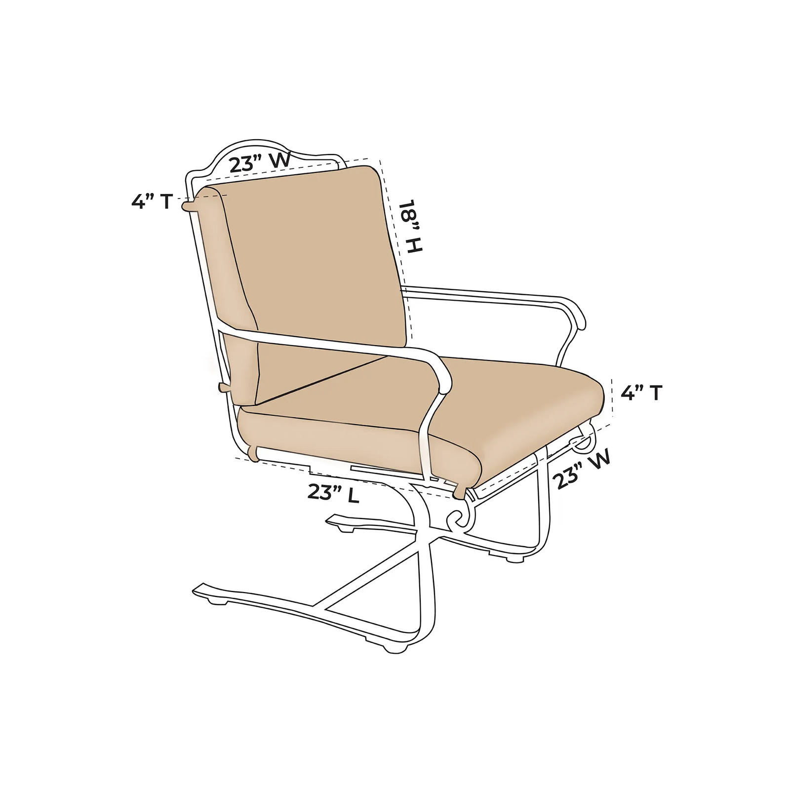 OW Lee Heartland Spring Lounge Chair Replacement Cushions |  ZIPCushions
